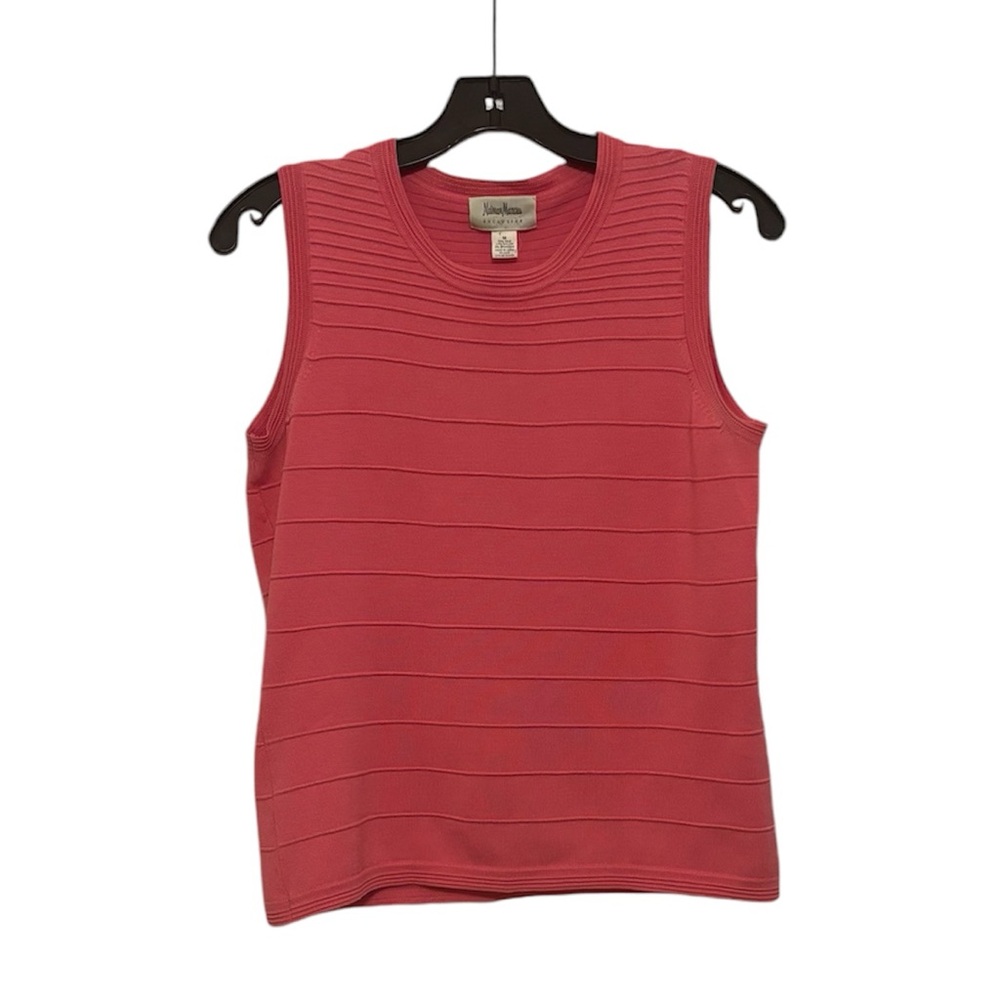 NEIMAN MARCUS Exclusive Silk Sleeveless Ribbed Tank in Pink